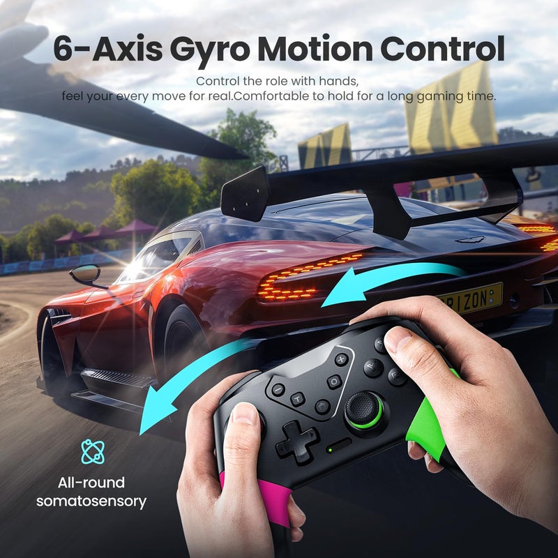 VOYEE Switch Controllers Compatible with Switch/Lite/OLED, Programming Wireless Pro Controller with Motion Control, Vibration, Wake-up, Turbo, Screenshot - Image 2
